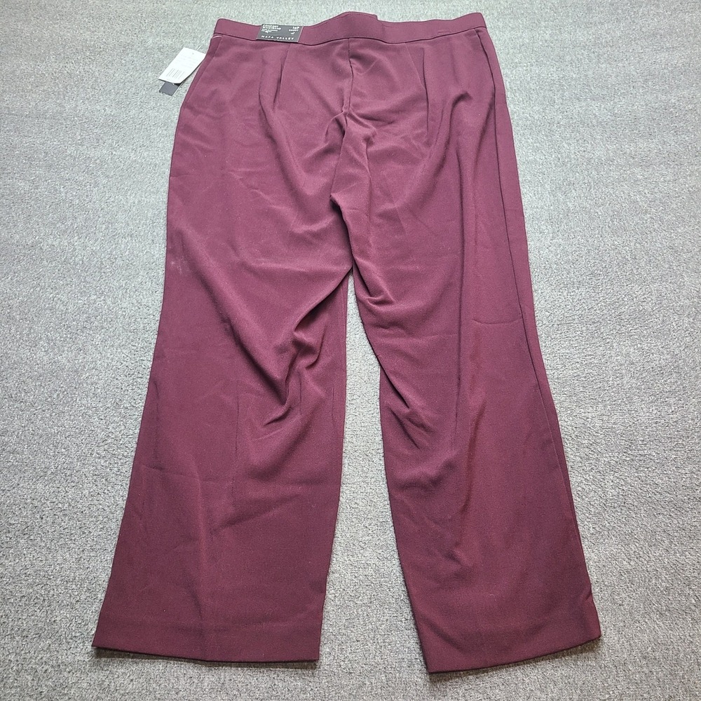 Napa Valley Womens 16PS Burgundy Pleated Wide Leg Pants New With Tags